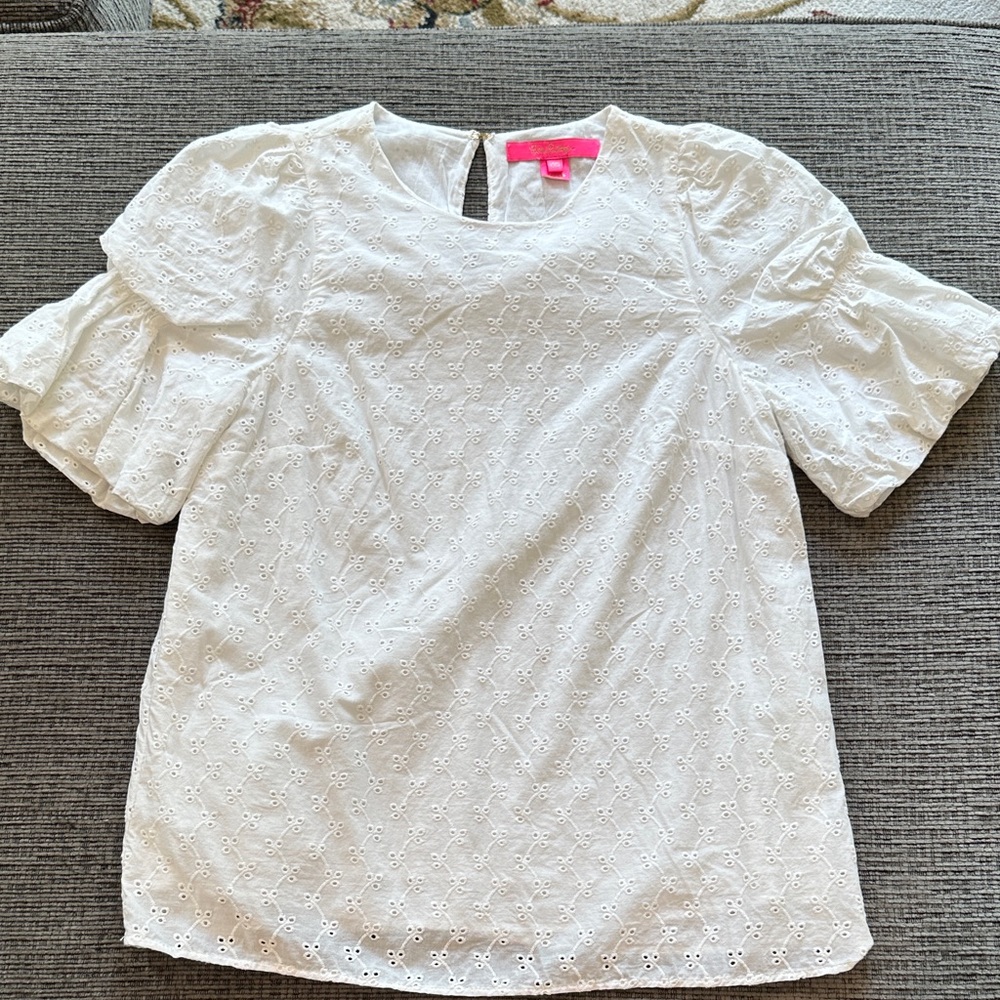 Lilly Pulitzer White Eyelet Blouse